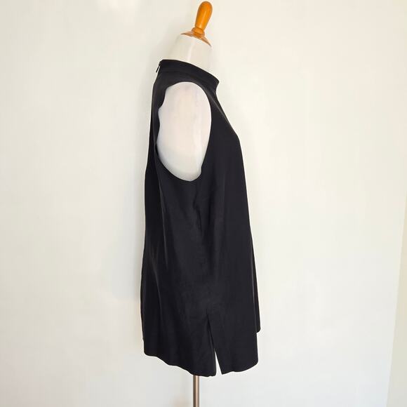 Athleta Interstellar Bike Tunic Top Mock Neck Zip Hem Relaxed Black Women Large - Picture 3 of 13